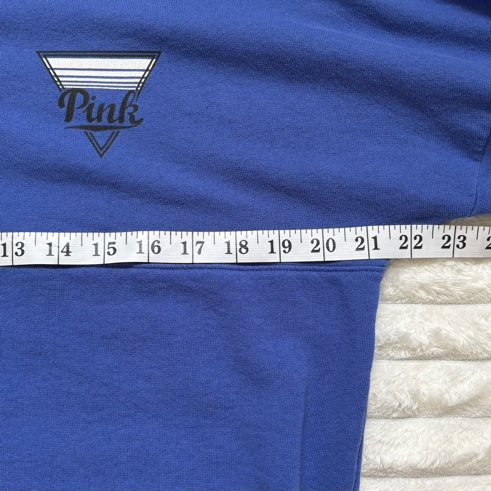 VICTORIA’S SECRET PINK Blue Quarter Snap Pullover Sweatshirt Small Logo - Picture 7 of 9